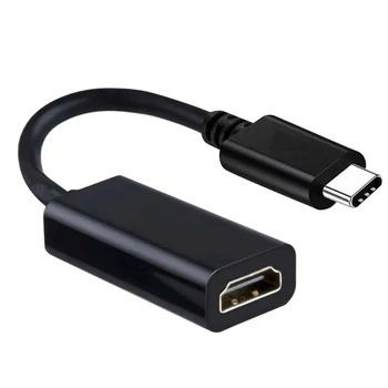 

18cm USB-C Type C To HDMI Adapter USB 3.1 Cable For Android Phone Tablet Black