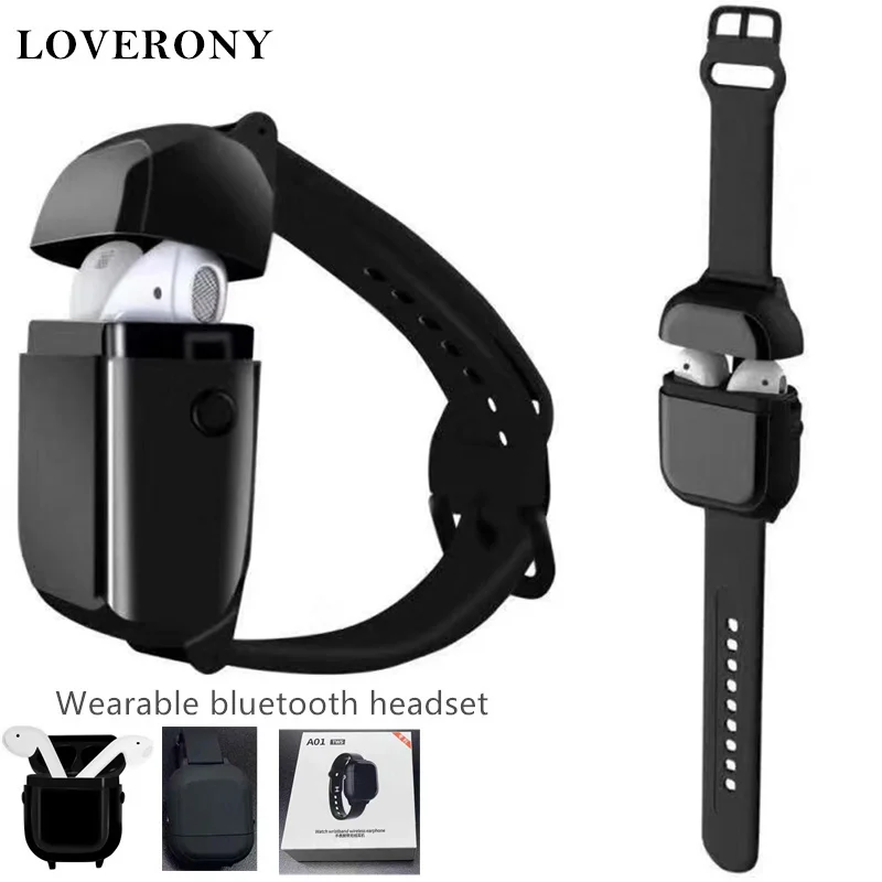 LOVERONY A01Tws часы носимые беспроводные bluetooth наушники Bluetooth 5,0 шумоподавление Sweatproof гарнитура для iPhone samsung