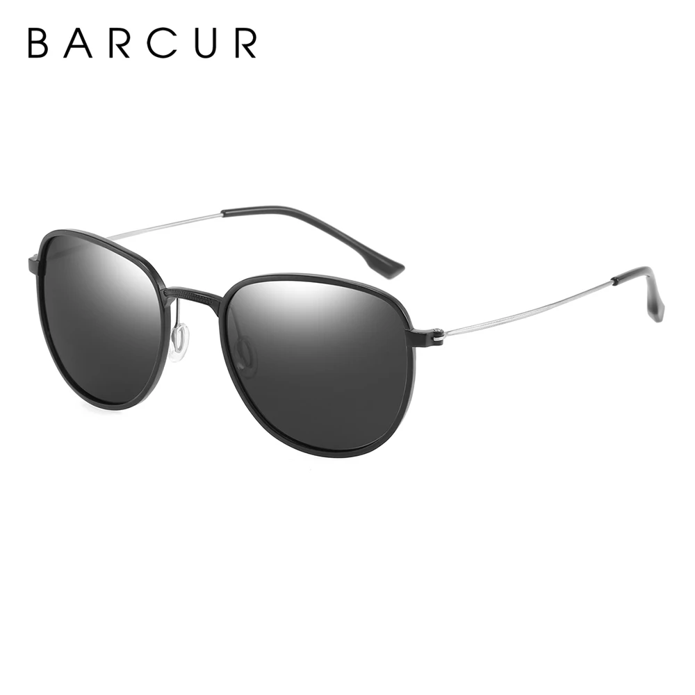 Beste BARCUR Nieuwe Aluminium Hexagon Ontwerp Zonnebril Mannen Gepolariseerde Zonnebril voor Vrouwen Goggle Oculos de sol masculino