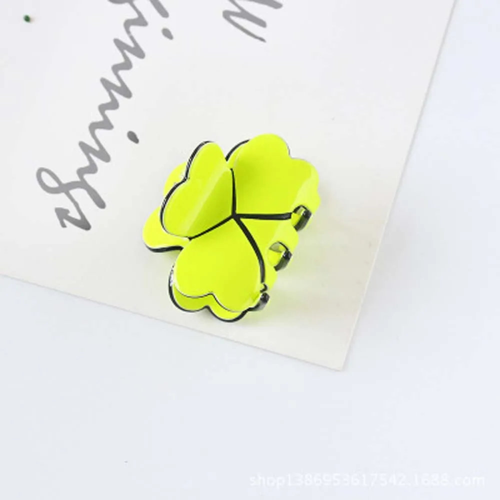 yellow 1 шт., модные элегантные акриловые мини-заколки для волос для маленьких девочек, простые зажимы для волос для женщин, женские аксессуары для волос - Цвет: yellow