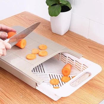 

Kitchen Multi-Purpose Cutting Board Thickened Rectangular Cutting Board Cutting Board Anti-Slip Moldy Drain Board Storage Retrac