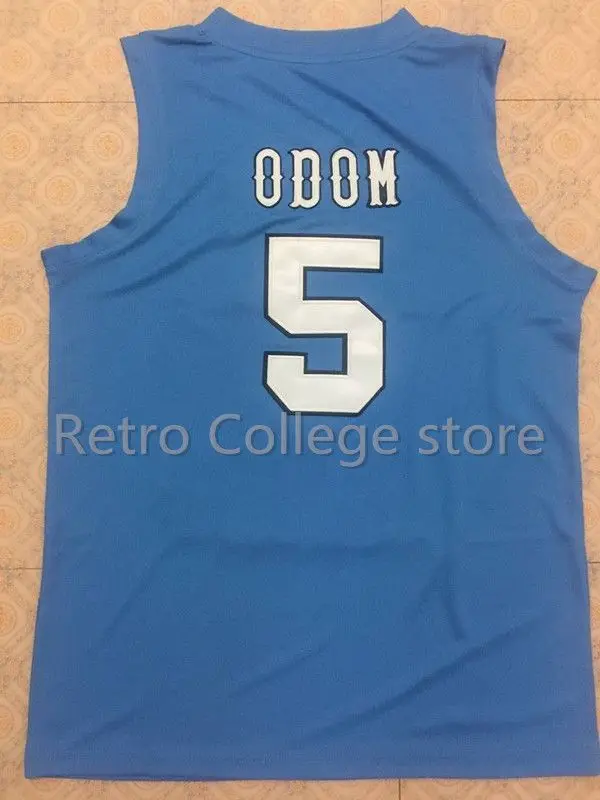 5 Lamar Odom Rhode Island College bule Basketball Jersey Мужская прошитая на заказ любое имя