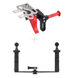 with Tray Bracket Задвижка затвора Удлинительный рычаг расширение адаптер аксессуар для двойной ручки лоток стабилизатор Подводный корпус камеры - Цвет: with Tray Bracket