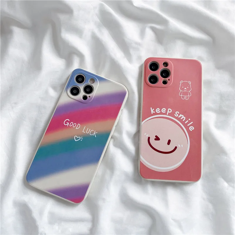 Роскошный мультяшный Радужный смайлик мягкий чехол для OPPO A3S A5S F9 F11 A91 A52 A92S R17 Reno 5 6