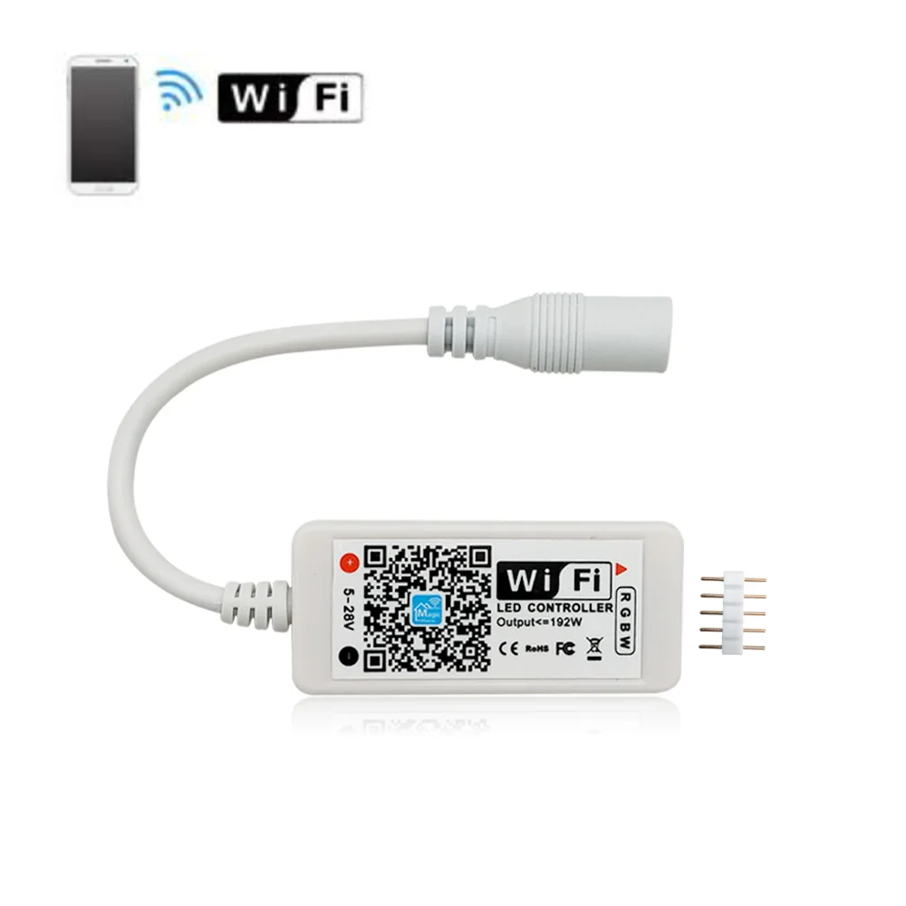 DC12-28V мини wifi RGB/RGBW светодиодный контроллер полосы музыкальный светодиодный пульт управления Amazon Alexa Google Home телефон для полосы Llight