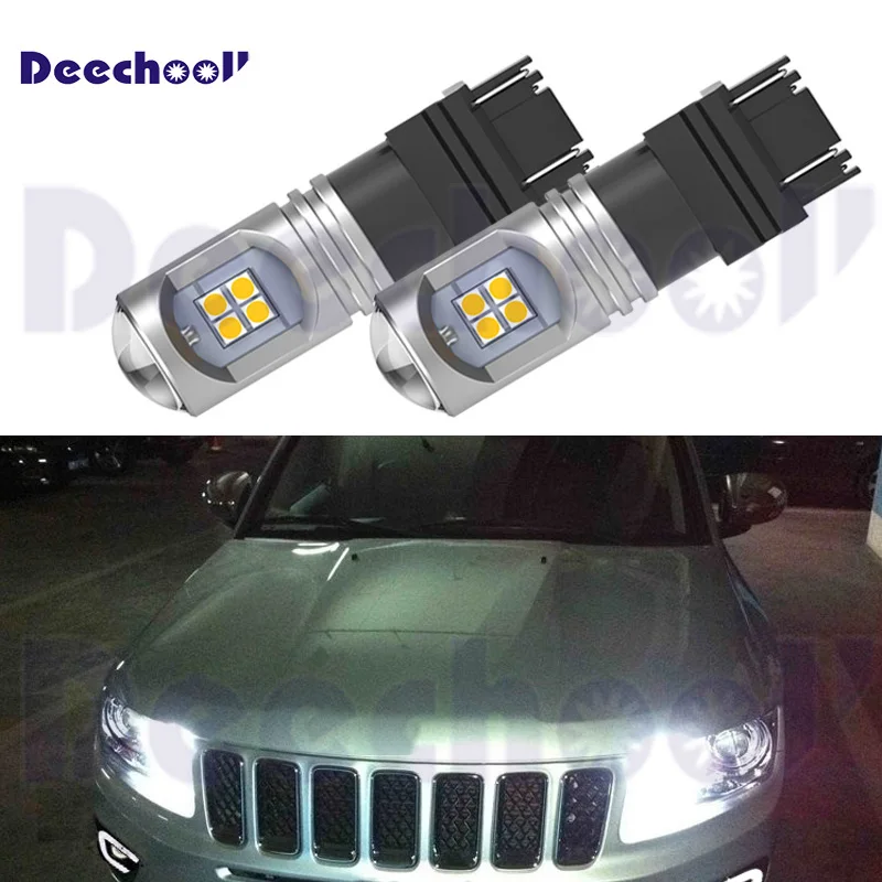 6000K белый 12 SMD Мощный светодиодный 3157 3357 3457 4114 фонарь для 2011 2019 Jeep Компас дневных
