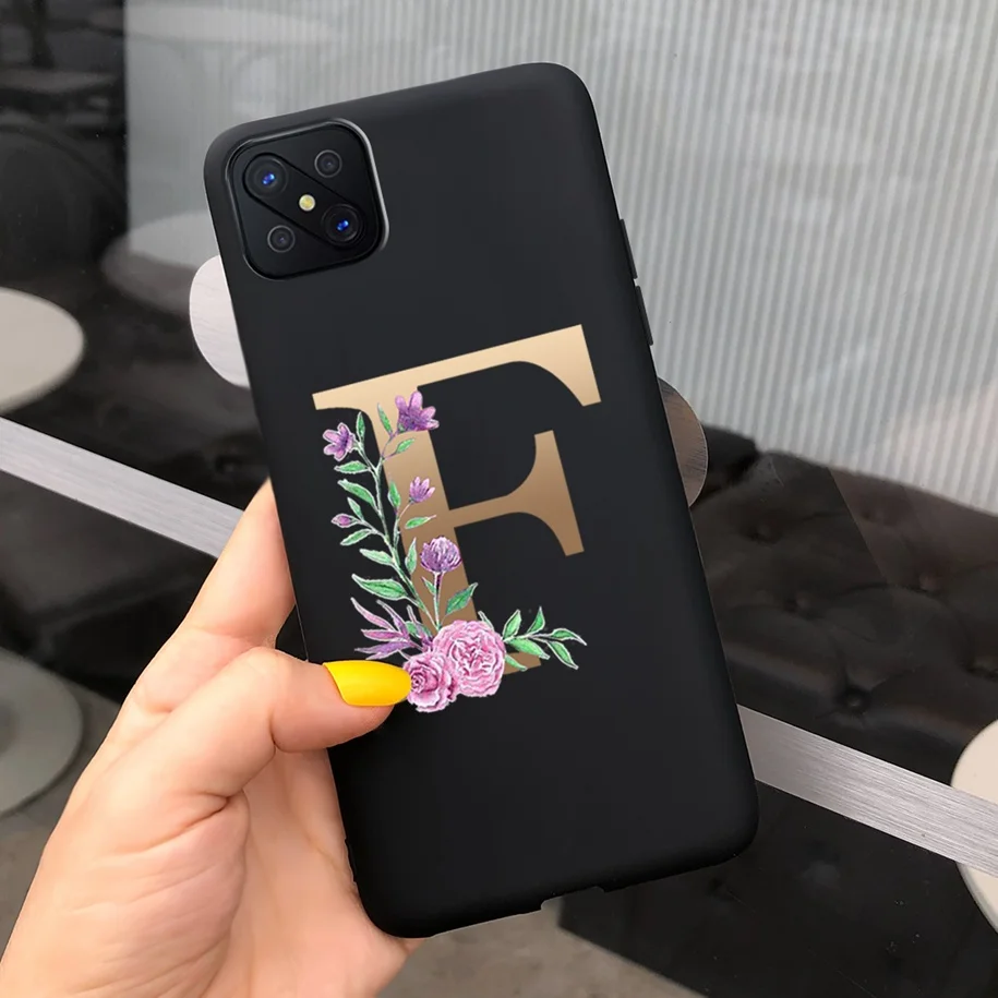 Cute Letters Soft TPU Phone Case - Simple Black Pink Back Cover