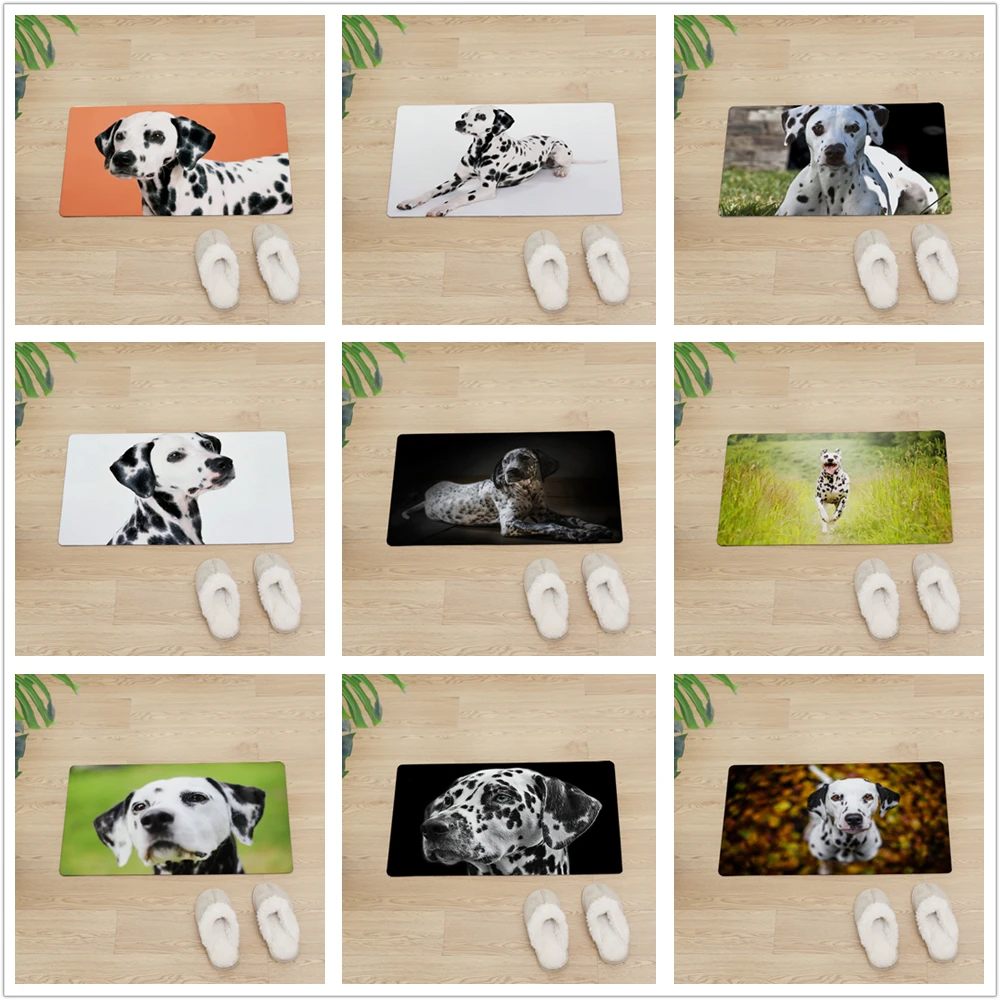 Dalmatian пятнистая собака Добро пожаловать входная дверь коврик для пола Коврик для наружной кухни коврик нескользящий коврик для ванной ПВХ мягкие домашние ковры