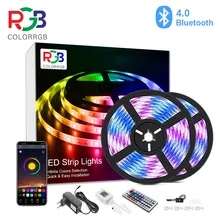 10m 20m, luz de tira conduzida do rgb, cor do controle do aplicativo que muda as tiras claras do diodo emissor de luz smd 5050 rgb com controle remoto do rf para para salas, festa,