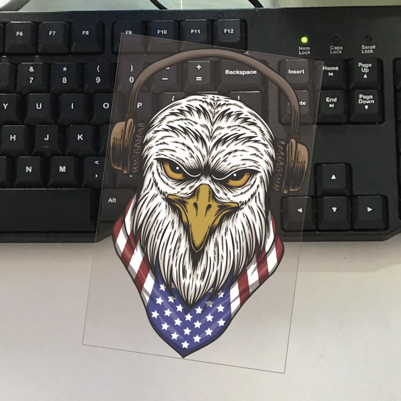 Красивые Наушники головы орла наклейка Водонепроницаемая Автомобильная наклейка 17 см x 11 см