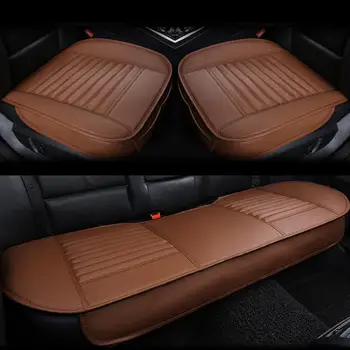 

Universal 3Pcs Automobiles Seat Covers Stylish Car Vehicle Faux Leather Anti-slip Seat Pad Cover Set with Pocket