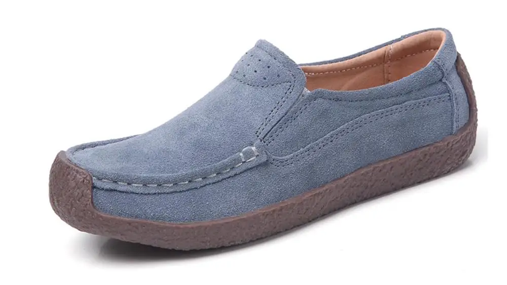 Casual shoes women suede leather slip on loafers comfortable Summer Autumn flats female boat shoes plus size 35-42 7 colors - Цвет: Прозрачный