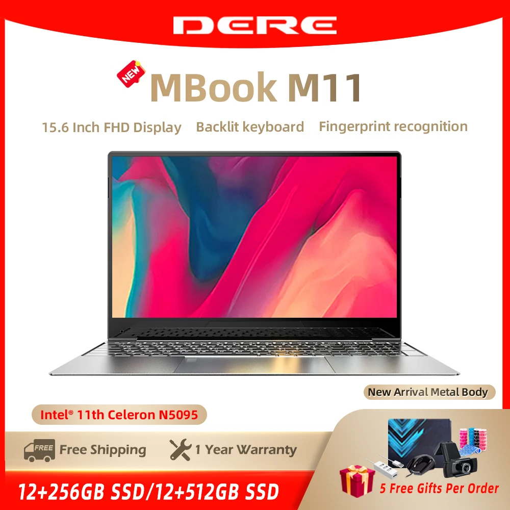 DERE MBook M11 15.6 Inch FHD Laptop Intel Celeron N5095 12 GB ROM 256/512 GB Backlit Notebook Windows 10 Vân Tay sự Công Nhận 7 DERE MBook M11 15.6 Inch FHD Laptop Intel Celeron N5095 12 GB ROM 256/512 GB Backlit Notebook Windows 10 Vân Tay sự Công Nhận