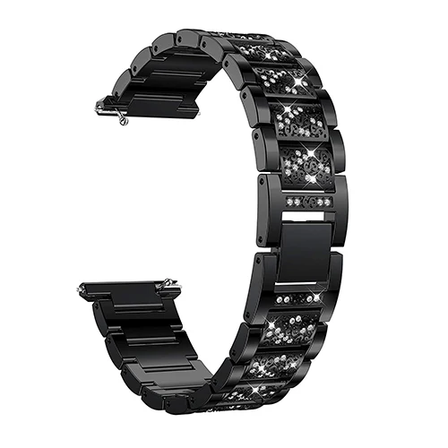 Металлический ремешок для Fitbit Versa, 2 ремешка, женский ремешок, браслет с булавкой, без винтов, браслет из нержавеющей стали, Сменные аксессуары - Цвет: Black