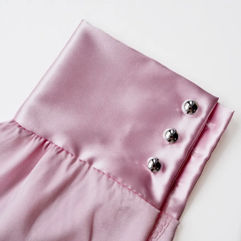 Весенняя женская блузка винтажная Розовая атласная Блуза с v образным вырезом