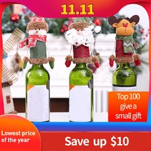 Рождественские крышки бутылки вина сумки Снеговик Санта Клаус Рождественское украшение Рождественский Декор для обеденного стола regalos navidad# A