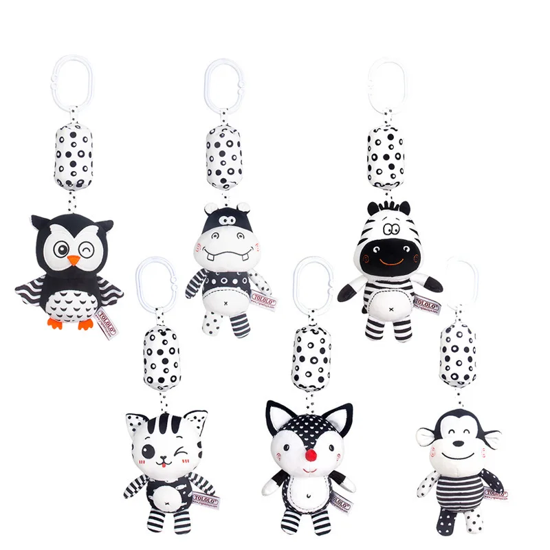 Newborn Bells Soft Plush Rattle Toy Crib Hanging Bell Car Seat Travel Stroller Black And White Wind Chime Educational Toy Gift Newborn Bells Soft Plush Rattle Toy Crib Hanging Bell Car Seat Travel Stroller Black And White Wind Chime Educational Toy Gift