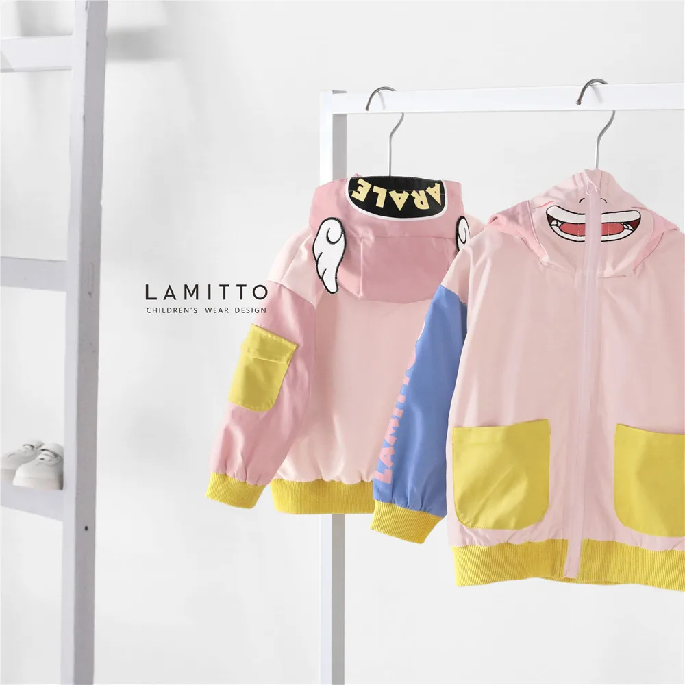 Tonytaobaby/Новая Осенняя детская одежда для мальчиков и девочек; пальто с капюшоном и рисунком; пальто для маленьких девочек; куртка для мальчиков