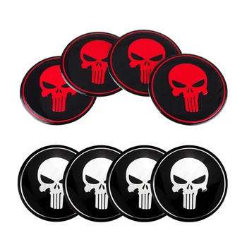 

56.5MM Wheel Sticker PUNISHER Skull Tires Car Styling Wheel Rim Cover Fuel Tank Cap Car Decoration
