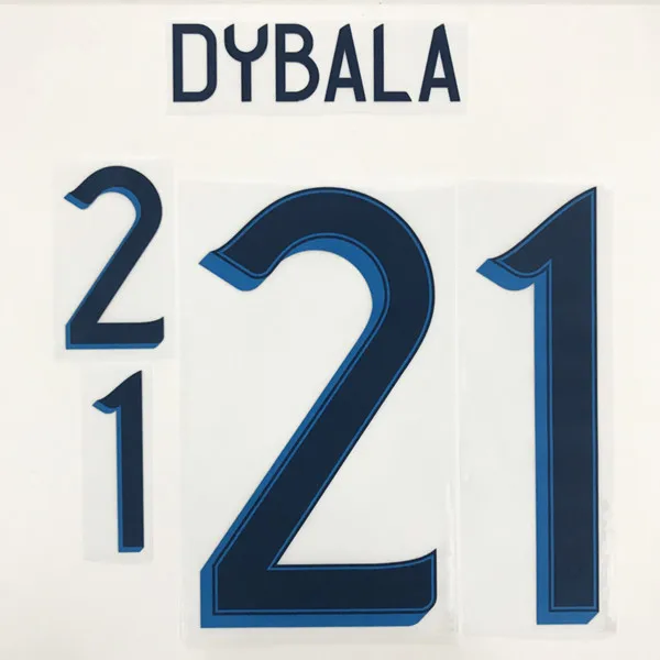/20 Аргентина Месси BATISTUTA Dybala MASCHERANO DI MARIA AGUERO печать nameset футбольный номер штамповка патч значок - Цвет: DYBALA