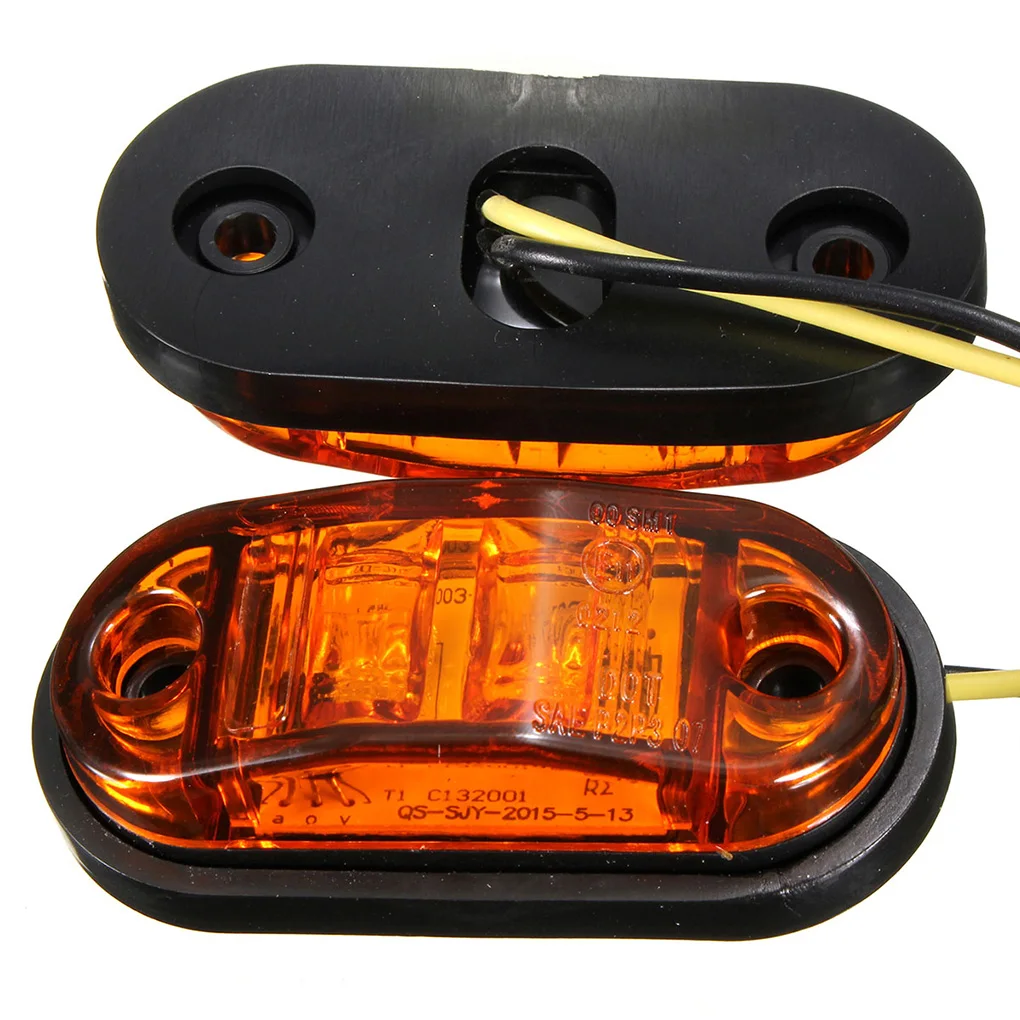 1 пара 12 V/24 V 2LED Боковой габаритный фонарь светильник янтарного стекла автомобильный прицеп задняя сторона лампы авто светильник