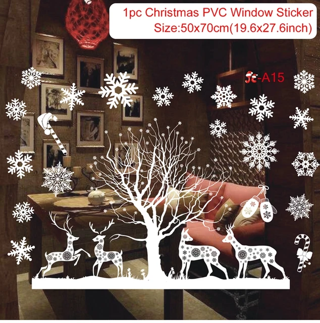 Christmas Window Stickers Merry Christmas Decorations For Home Christmas Wall Sticker Kids Room Wall Decals New Year Stickers 3