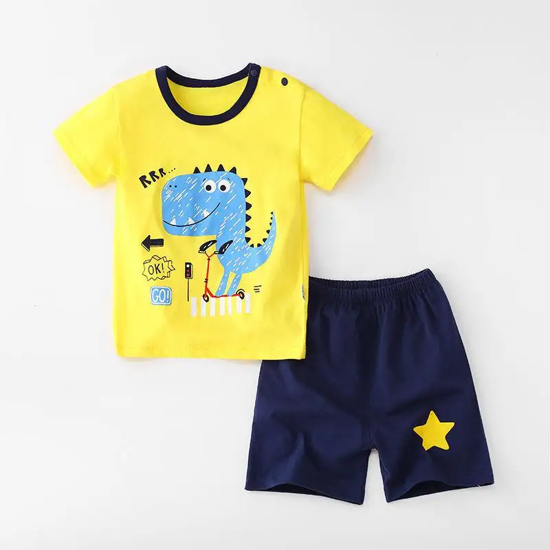 1-4 Years Old Children's Short-sleeved Cute Suit Summer Cotton Boys Girls Baby T-shirt + Shorts 2pcs Toddler Kids Outfits Trend baby clothing set long sleeve	 Baby Clothing Set