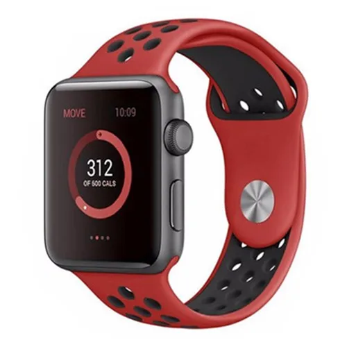Силиконовый ремешок для apple watch band 4 5 3 42 мм 38 мм correa iwatch band 4 44 мм 40 мм спортивный браслет Nike аксессуары для apple watch - Цвет ремешка: red black 7