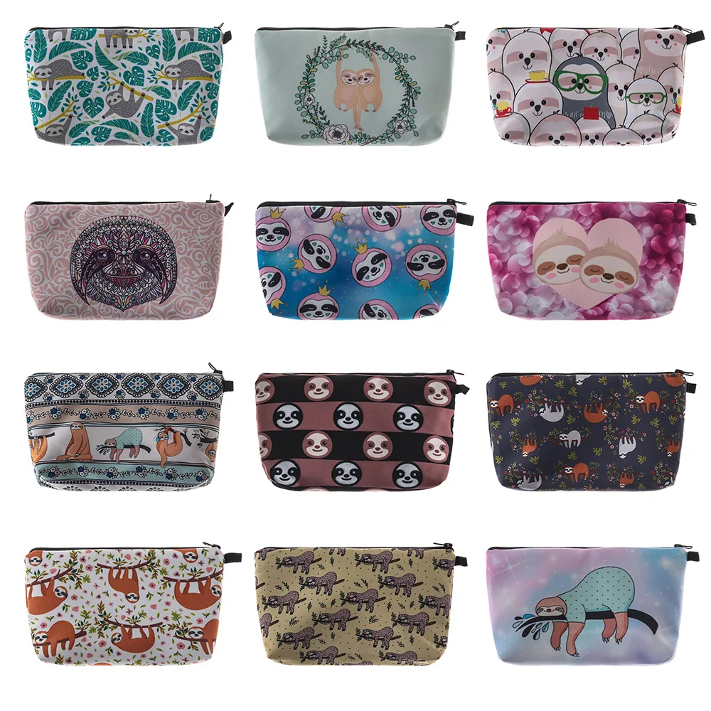 Косметичка с милым ленивым рисунком ламы многоцветная дорожная сумка для