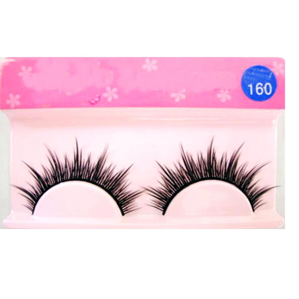 LODO Natural Long Cosplay Makeup Cross Strip False Eyelashes Black Eye Lashes 1pair -Zentai shop online