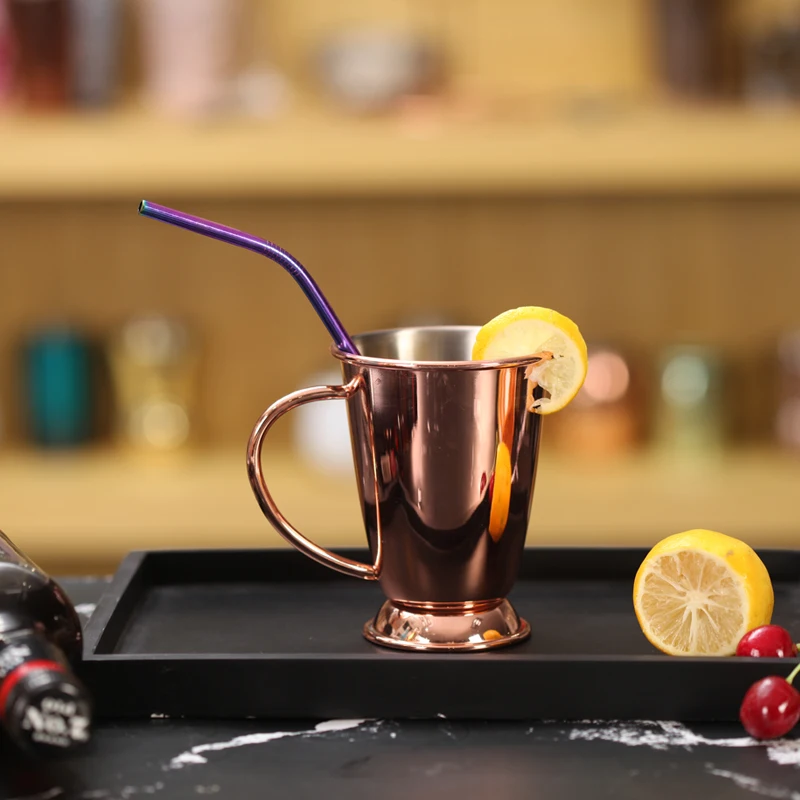 350ml food grade cocktail drinking cup copper plated stainless steel mug