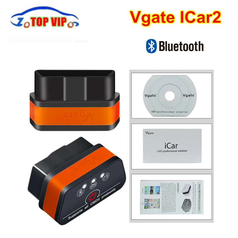 10 шт. Vgate iCar2 ELM327 obd2 bluetooth-сканер elm 327 V2.1 obd 2 wifi icar 2 автоматический диагностический сканер для android/PC/IOS