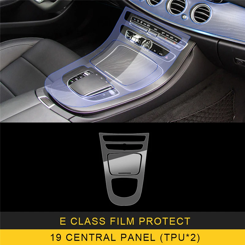 19 central panel GELINSI для Mercedes Benz E Class W213- Автомобильная центральная консоль пленка крышка приборной панели защитная пленка наклейка аксессуары - Название цвета: 19 central panel