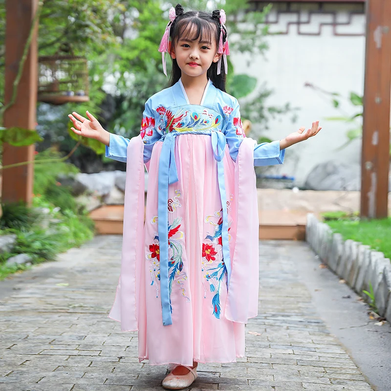 girl 3 Традиционная китайская одежда, одежда для древних танцев Hanfu для девочек и женщин, праздничный наряд, костюмы для костюмированной вечеринки - Цвет: girl 3