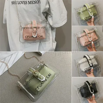 

NoEnName-Null Women's PVC Transparent Clear Shoulder Bag Tote Jelly Candy Summer Beach Handbag