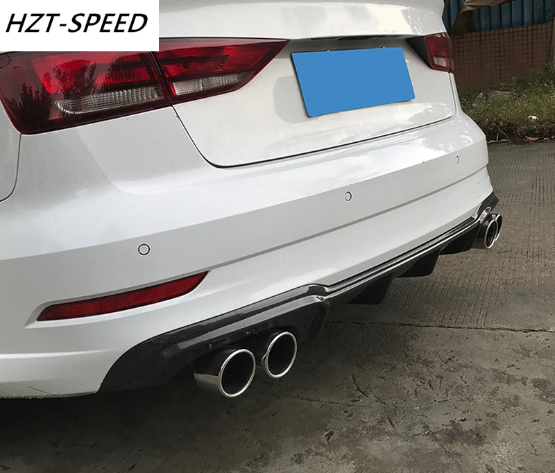 Спойлер заднего бампера из углеродного волокна для Audi A3 Sline S3 Sedan стайлинга автомобилей