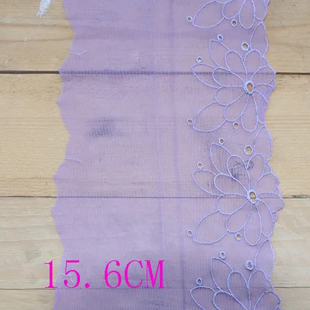 purple 15.5cm 1Y 7 стилей деликатная вышивка хлопок сетка вышивка кружево DIY декоративные - Цвет: purple 15.5cm 1Y