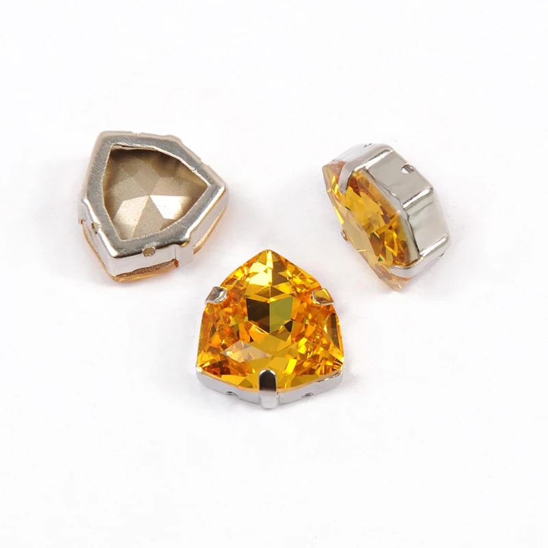 YANRUO 4706 All Sizes Light Topaz Trilliant Glitter Strass Crystal Craft Gems Point Back Sewing Rhinestones For Dress