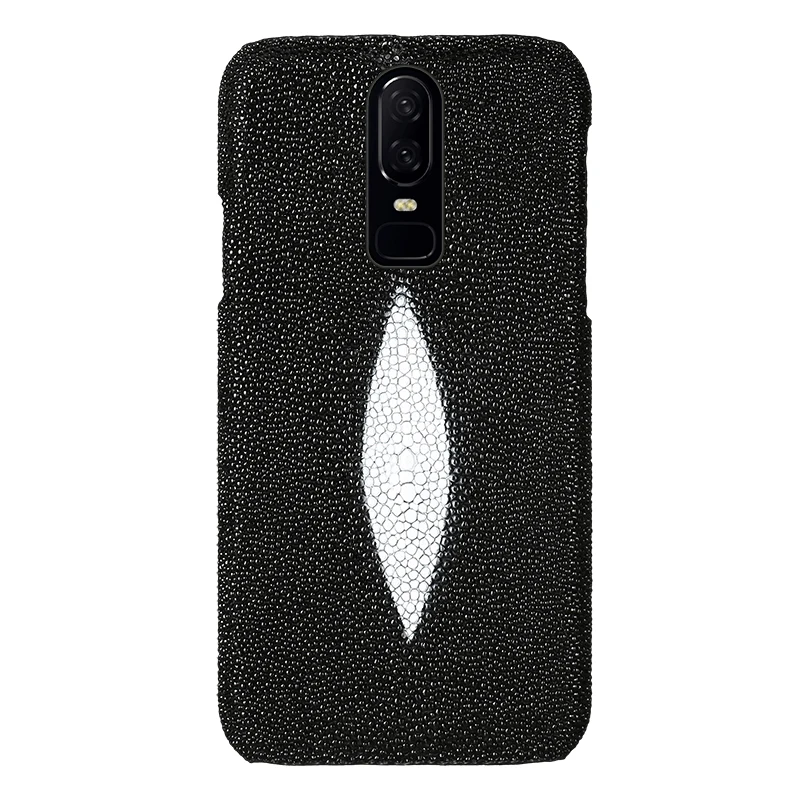 

Natural Stingray Leather Pearl fish cell phone case For Oneplus 6T 5 5T 6 7T cover For one plus 7 7 Pro 7T Pro Luxury Marvel