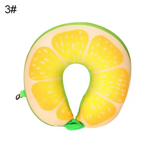 Yellow Oranges 1 шт. 6 цветов милый апельсин u-образный мягкий набивной шеи Подушка под спину дорожная подушка для сна - Цвет: Yellow Oranges