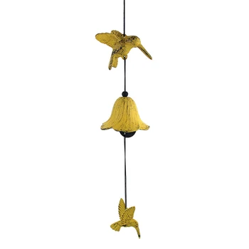 

Window Hanging Decoration Hummingbird Pendant Japanese Style Wall Outdoor Cast Iron Deep Tone Kids Gift Home Door Wind Chimes