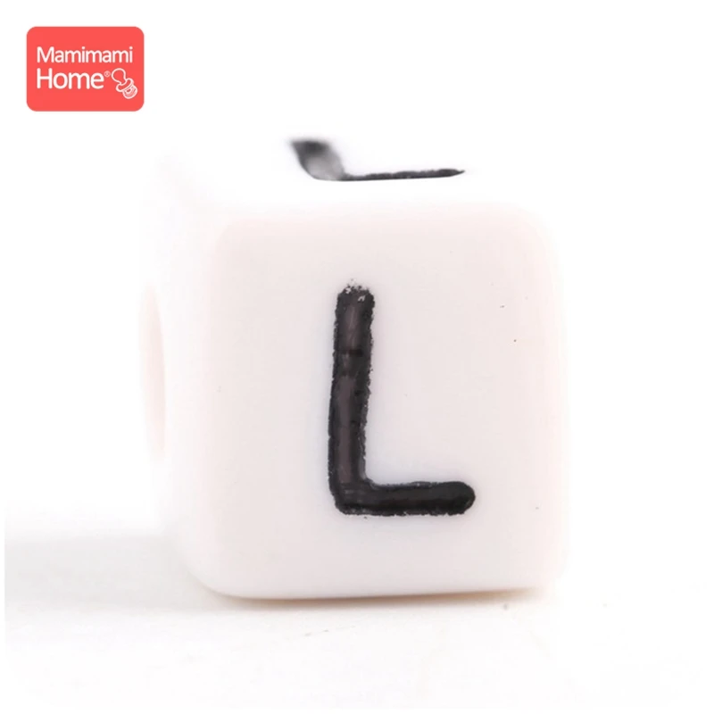 L Mamihome 100pc Силиконовые Бусины с буквами английские пищевые Силиконовые бусы для прорезывания зубов DIY цепочка для прорезывания зубов подарки Детские товары игрушка - Цвет: L