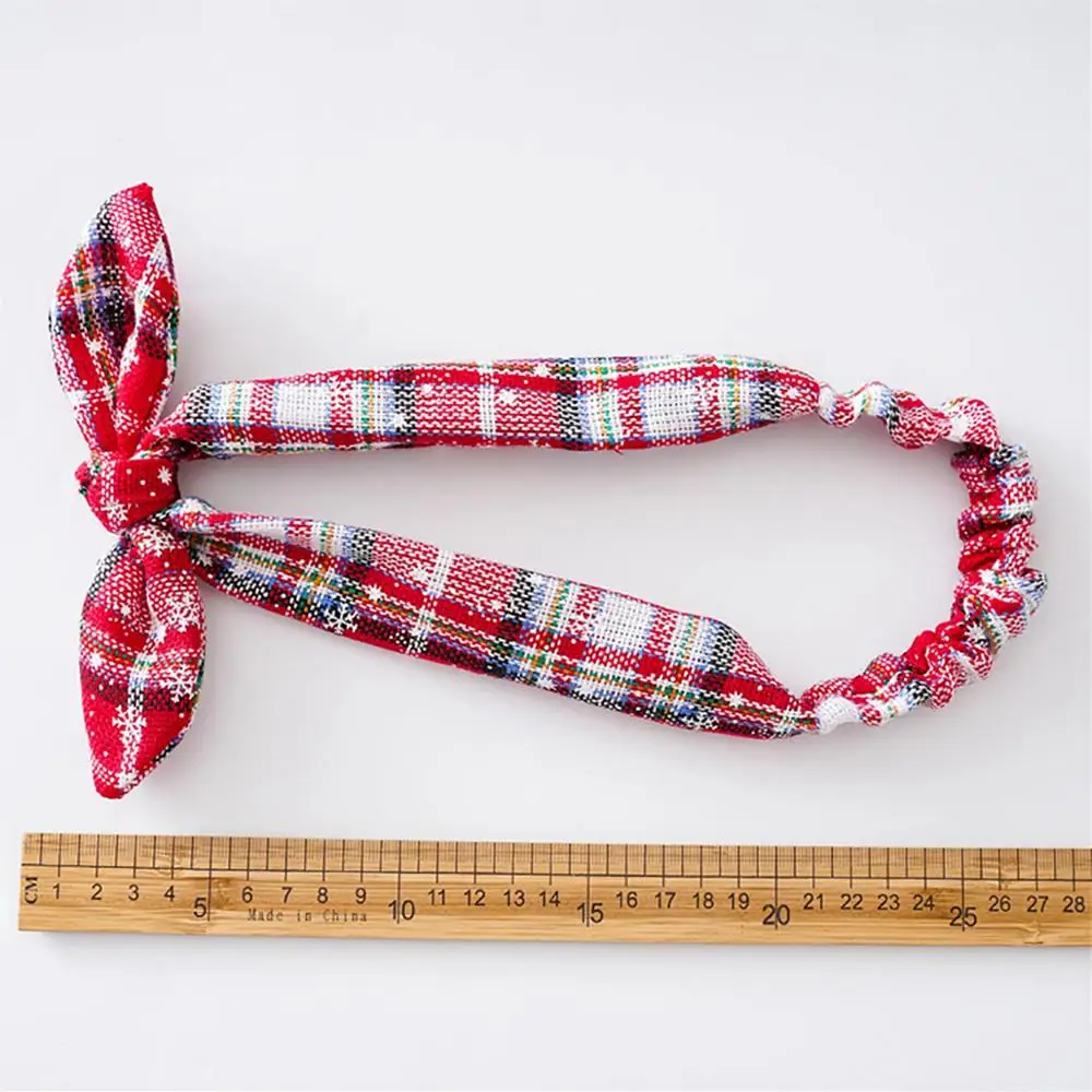 Snowflake Grid Headband New Year Gifts Christmas Hair Accessories Bow Headband Christmas Hair Band New Year Xmas Decor