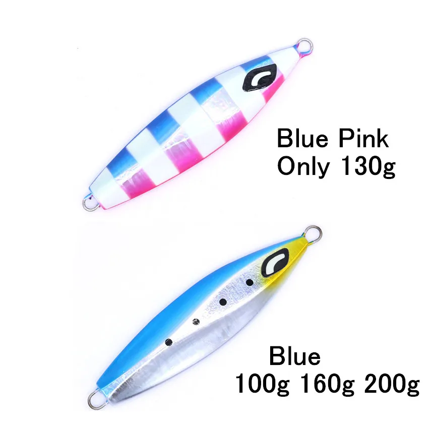 Casfun 100 г 130 г 160 г 200 г 1 шт. медленный джиг блесна, Япония дизайн Ocea Stinger крыло приманки металлический джиг - Цвет: Blue