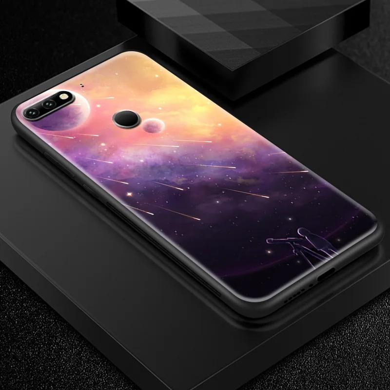 W151 Роскошные Чехлы из закаленного стекла для huawei Enjoy 9s Honor 7A Pro 7C 7X 8A 8X9 10 Lite Magic 2 Play mate 20 Pro Nova2 3 4 Soft Funda - Цвет: W151