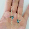 Huitan Cute Colorful Birdie Long Chain Women Dangle Earrings Dance Party Girl Fashion Accessories Delicate Little Bird Earrings ► Photo 2/3