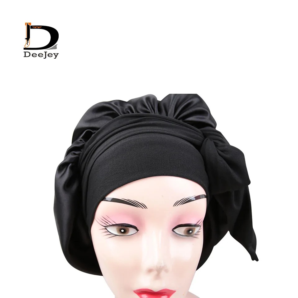 Custom Logo Luxury Satin Double Layer Bonnet With Edge Control Wrap Tie  Headband Silk Satin Hair Bonnet With EDGE LAYING SCARF
