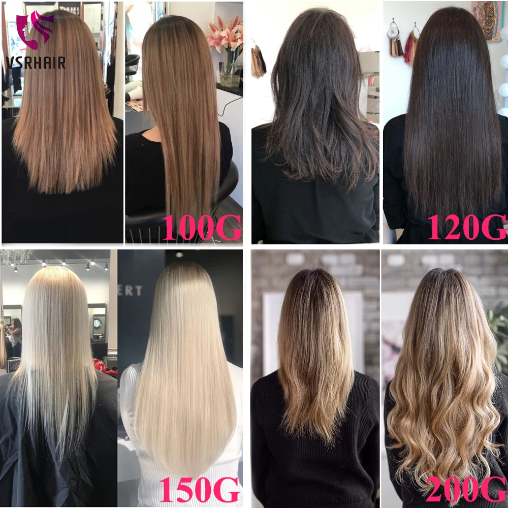 VSR 160 г 24 дюймов машина Remy (Реми) накладные волосы шелковистые двойные вытянутые