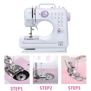 

Mini Electric Sewing Machine Purple White Automatic Handheld Multifunctional Single Needle Sewing Machine Portable 7.2W Useful
