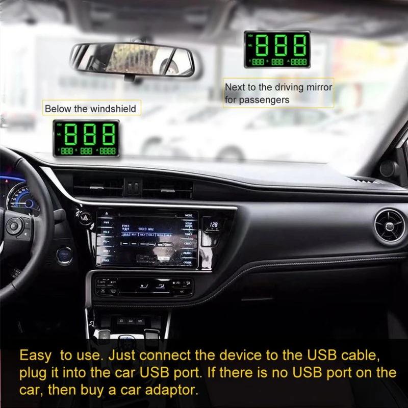 C80  ڵ HUD   ÷ GPS ӵ ӵ  Warnin
